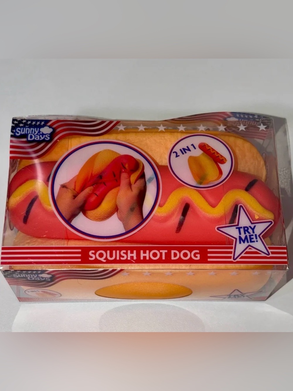 Squishy HotDog Toy - Yellow and Red